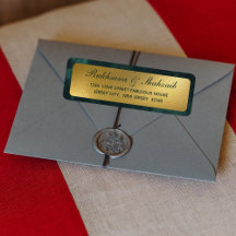 Rustic Gold Gradient Emerald Green Rücksendeadress