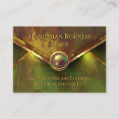 Rustic Gold Handyman Services Verde Green Rust Visitenkarte (Vorderseite)