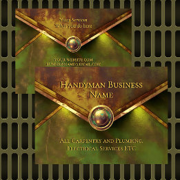 Rustic Gold Handyman Services Verde Grün Rost Visitenkarte