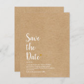 Rustic Gold Heart Save the Date Definition Ankündigungspostkarte (Vorne/Hinten)