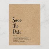 Rustic Gold Heart Save the Date Definition Ankündigungspostkarte (Vorderseite)