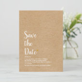 Rustic Gold Heart Save the Date Definition Einladung (Stehend Vorderseite)