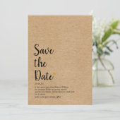 Rustic Gold Heart Save the Date Definition Einladung (Stehend Vorderseite)