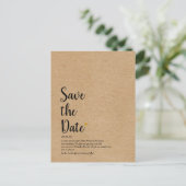 Rustic Gold Heart Save the Date Definition Postkarte (Stehend Vorderseite)