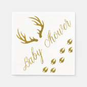 Rustic Gold Imitats Glitzer Deer Antlers Babydusch Serviette (Vorderseite)