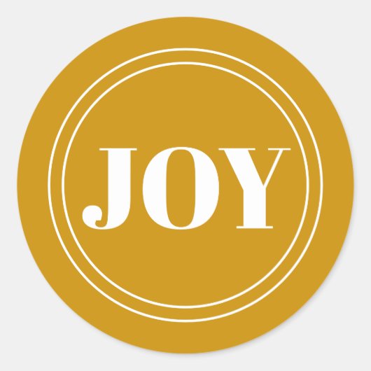Rustic Gold Joy Round-Sticker Runder Aufkleber (Vorderseite)