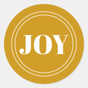 Rustic Gold Joy Round-Sticker Runder Aufkleber