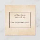 Rustic Gold Kraft Handgefertigte Schmuckstücke Quadratische Visitenkarte (Rückseite)