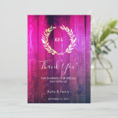 Rustic Gold Laurel Wedding Dankeschön Card Einladung (Stehend Vorderseite)