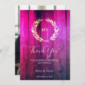 Rustic Gold Laurel Wedding Dankeschön Card Einladung (Vorne/Hinten)