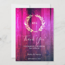 Rustic Gold Laurel Wedding Dankeschön Card Einladung