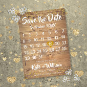 Rustic Gold Liebe Herzkalender Save the Date
