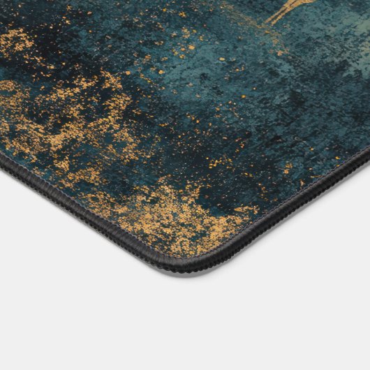 Rustic Gold & Navy Mountain Desk Mat Schreibtischunterlage (Ecke)