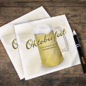 Rustic Gold Oktoberfest Wasserfarbe Einfaches Bier Serviette