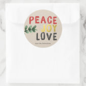 Rustic Gold Peace Joy and Liebe Weihnachtsaufklebe Runder Aufkleber (Tasche)
