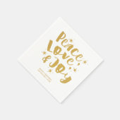 Rustic Gold Peace Liebe & Joliday Weihnachten Serviette (Ecke)