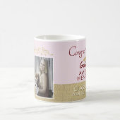 Rustic Gold Pink 2023 Graduate 2 Photo Graduation Kaffeetasse (Mittel)