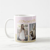 Rustic Gold Pink 2023 Graduate 2 Photo Graduation Kaffeetasse (Links)