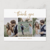 Rustic Gold Script 3 Foto Vorlage Vielen Dank Postkarte (Vorderseite)