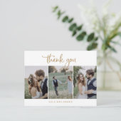 Rustic Gold Script 3 Foto Vorlage Vielen Dank Postkarte (Stehend Vorderseite)