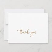 Rustic Gold Script Dankeschön Karte (Vorderseite)