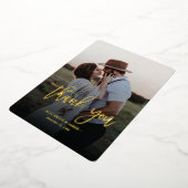 Rustic Gold Script Foto Vielen Dank für Ihre Hochz Folieneinladung (Gedreht)