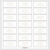 Rustic Gold Script Wedding Guest Address Labels (Blatt)