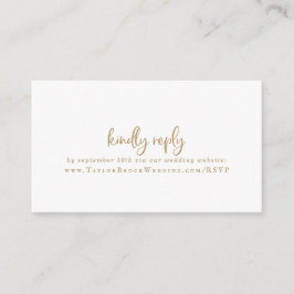Rustic Gold Script Wedding Website UAWG Begleitkarte
