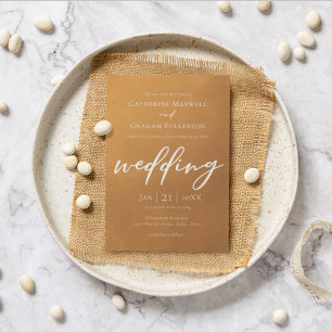 Rustic Gold Simple Typografy Elegante Hochzeit im  Einladung
