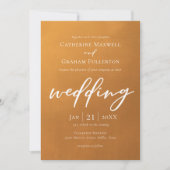 Rustic Gold Simple Typografy Elegante Hochzeit im Einladung (Vorderseite)