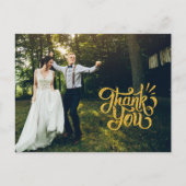 Rustic Gold Sparkle Wedding Vielen Dank Postkarten (Vorderseite)
