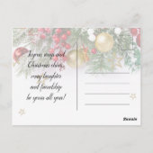 Rustic Gold Stars Weihnachts-Einladung Postkarte (Rückseite)