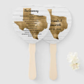 Rustic Gold Texas Wedding Program Fan Fächer (Vorne und Hinten)