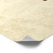 Rustic Gold Tree Thumbprint Wedding Guestbook Poster (Ecke)