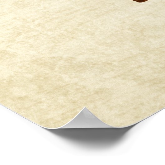 Rustic Gold Tree Thumbprint Wedding Guestbook Poster (Ecke)