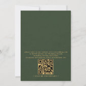 Rustic Gold Trees Pine Minimalist QR Code Wedding  Einladung (Rückseite)
