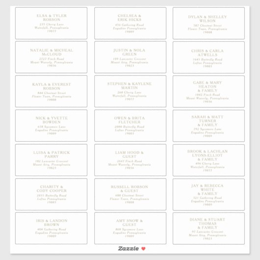 Rustic Gold Typografy Guest Address Labels (Blatt)