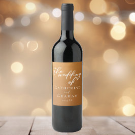 Rustic Gold Wedding Personalisiert Boho Weinetikett