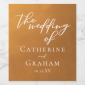 Rustic Gold Wedding Personalisiert Boho Weinetikett (Einzelnes Label)