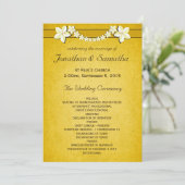 Rustic Gold Wedding Program Zeremonie & Party Programm (Stehend Vorderseite)