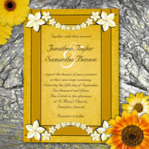 Rustic Gold White Floral Custom Wedding Einladung