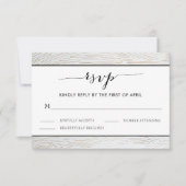Rustic Gold Wood Grain Wedding RSVP Card Karte (Vorderseite)