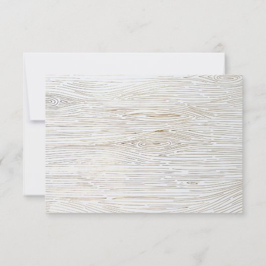 Rustic Gold Wood Grain Wedding RSVP Card Karte (Rückseite)