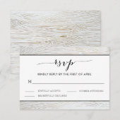 Rustic Gold Wood Grain Wedding RSVP Card Karte (Vorne/Hinten)