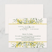 Rustic Golden Frame Baby Shower Book for Baby Begleitkarte (Vorne/Hinten)