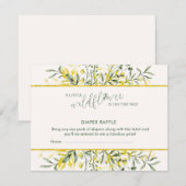 Rustic Golden Frame Baby Shower Diaper Raffle Begleitkarte (Vorne/Hinten)