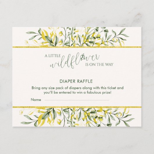 Rustic Golden Frame Baby Shower Diaper Raffle Begleitkarte (Vorderseite)