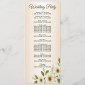 Rustic Golden Frame White Floral Peach Wedding Programm (Rückseite)