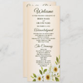 Rustic Golden Frame White Floral Peach Wedding Programm (Vorne/Hinten)