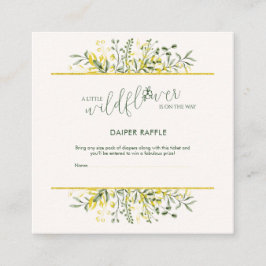 Rustic Golden Frame Wildflower Diaper Raffle Begleitkarte